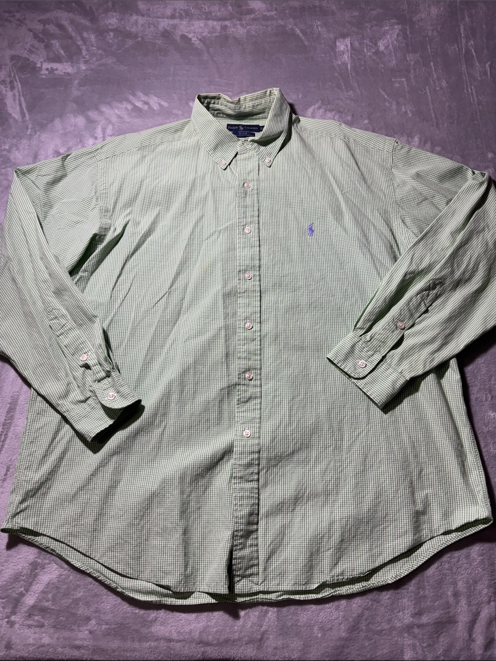 Ralph Lauren Blake Men’s XL Green Gingham Check Button Down Shirt